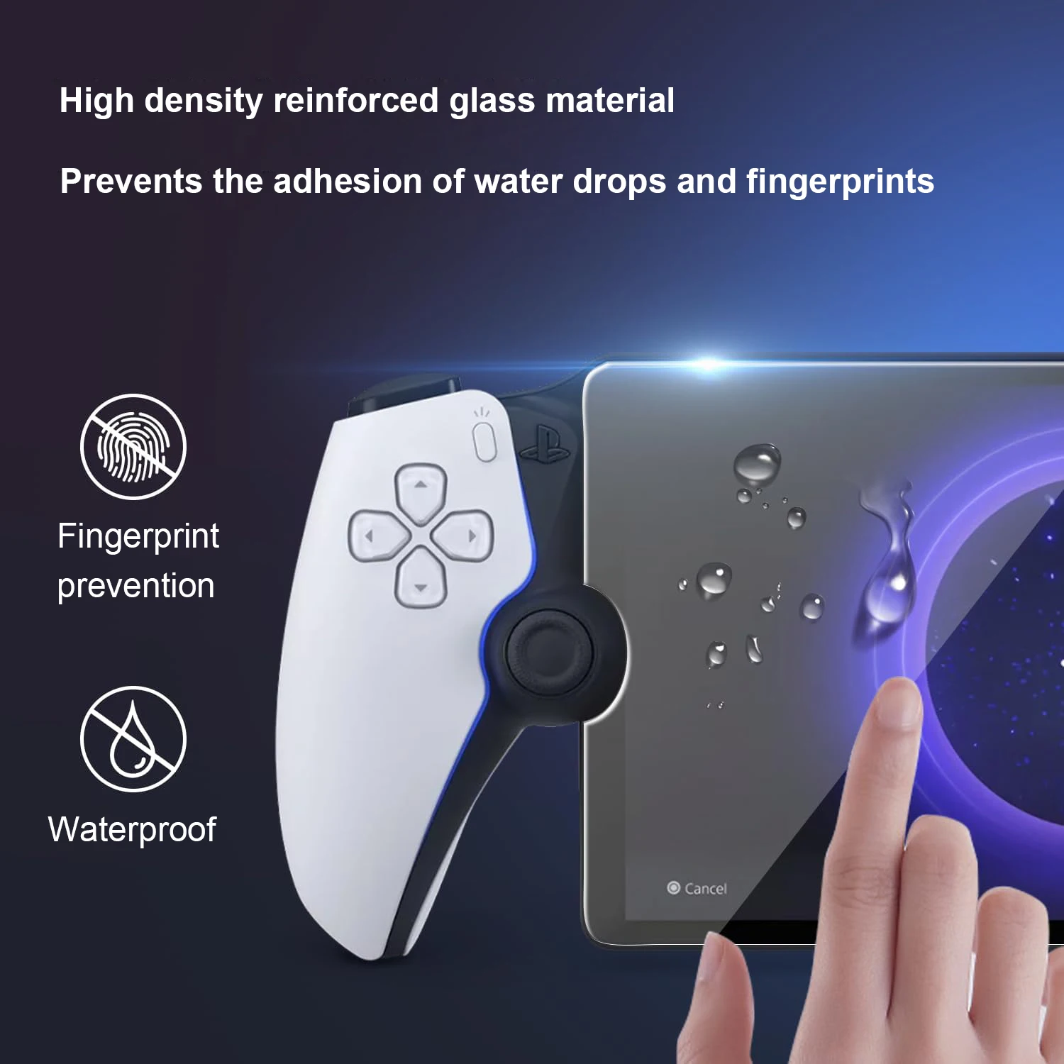 2pack 9H Tempered Glass for PlayStation Portal Anti-Fingerprint Bubble Round Edge Screen Protector 0.3mm Film for PS Portal