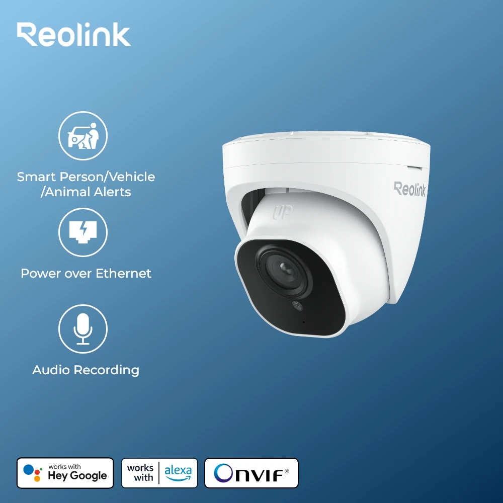 Reolink Smart-Überwachungskamera, 5 MP, PoE, Infrarot-Nachtsicht, IP-Kamera, Personen-/Fahrzeugerkennung, Überwachungskamera für den Außenbereich,