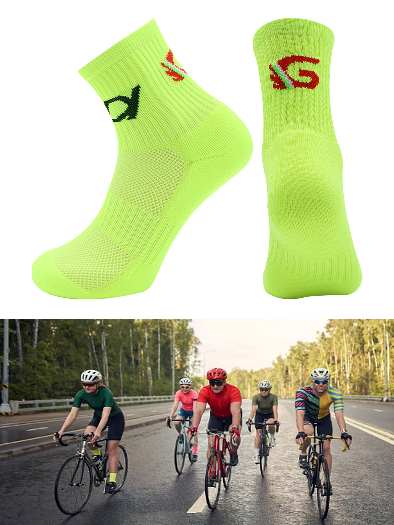 1 Pair Athletic Performance Cycling Socks for Men & Women