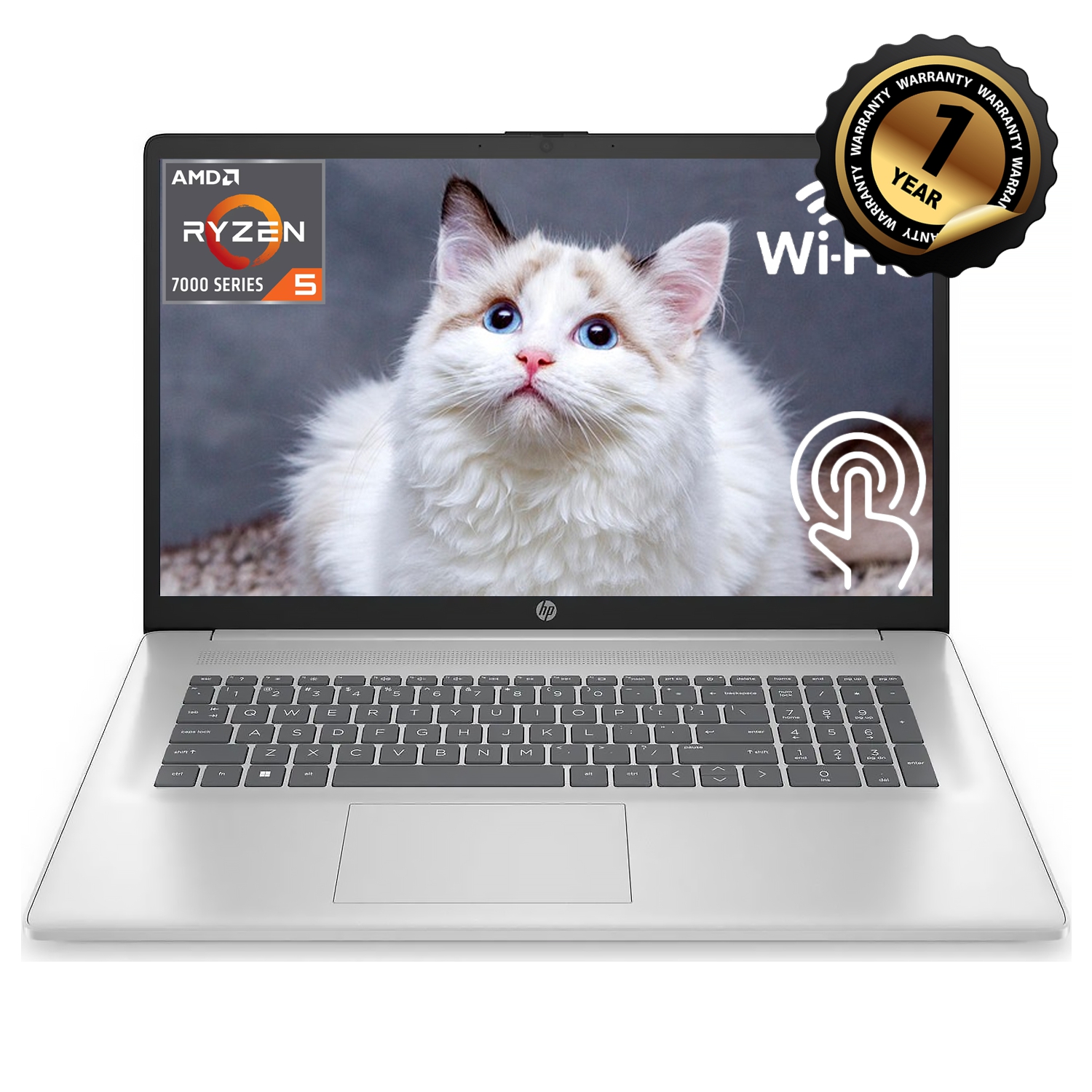 HP 17 Business Laptop,17.3" HD Touchscreen,AMD Ryzen 5 7430U,64GB ‎DDR4 RAM,4TB SSD,AMD Radeon Graphics,Wi-Fi 6,Windows 11 Home