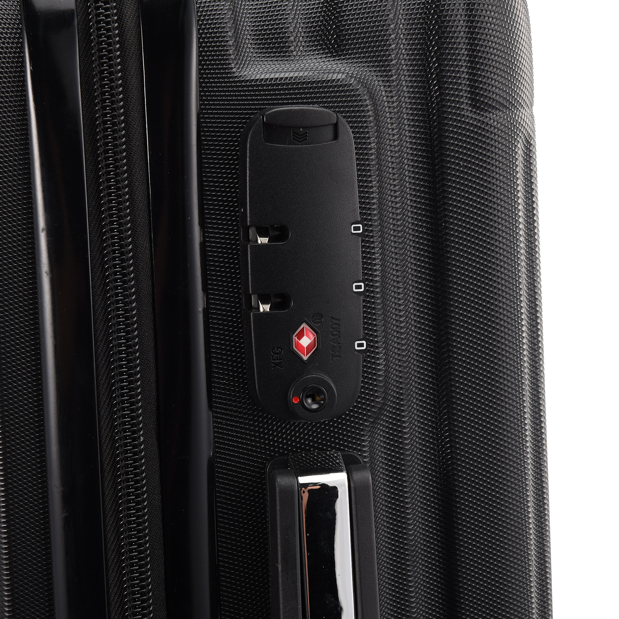 Rosahqnda 3 peças TSA Lock ABS preto mala Hardshell Trolley Case M/L/XL Set