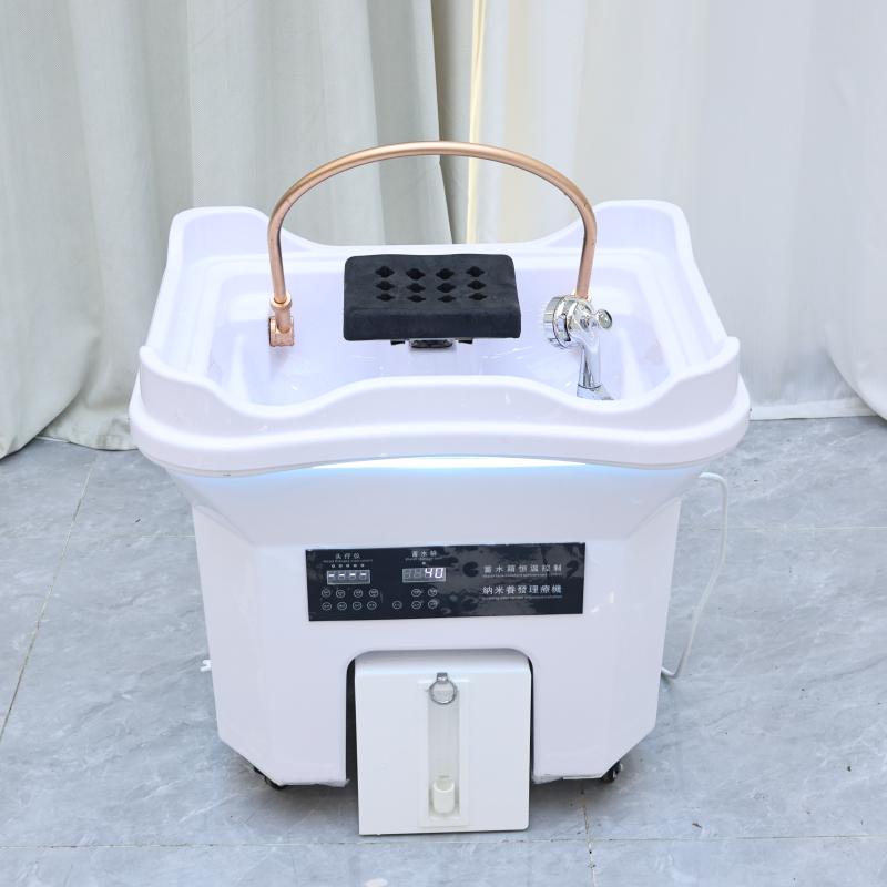 New head spa bed shampoo chair water circulation head therapy mode built-in waste water tank with steam fumigation machine beaut