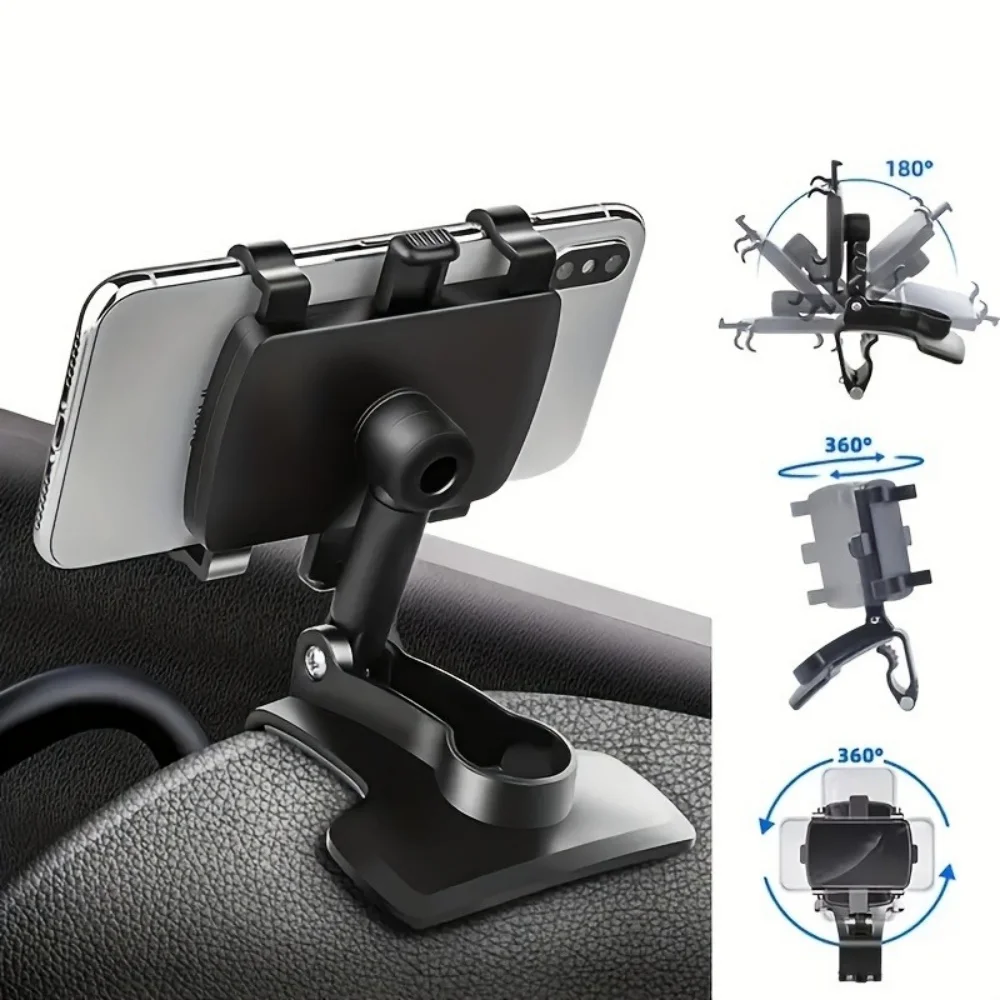 Supporto universale per telefono per auto, cruscotto, supporto per smartphone per auto 360 °   Staffa di supporto GPS portatile con rotazione per iPhone Samsung Xiaomi