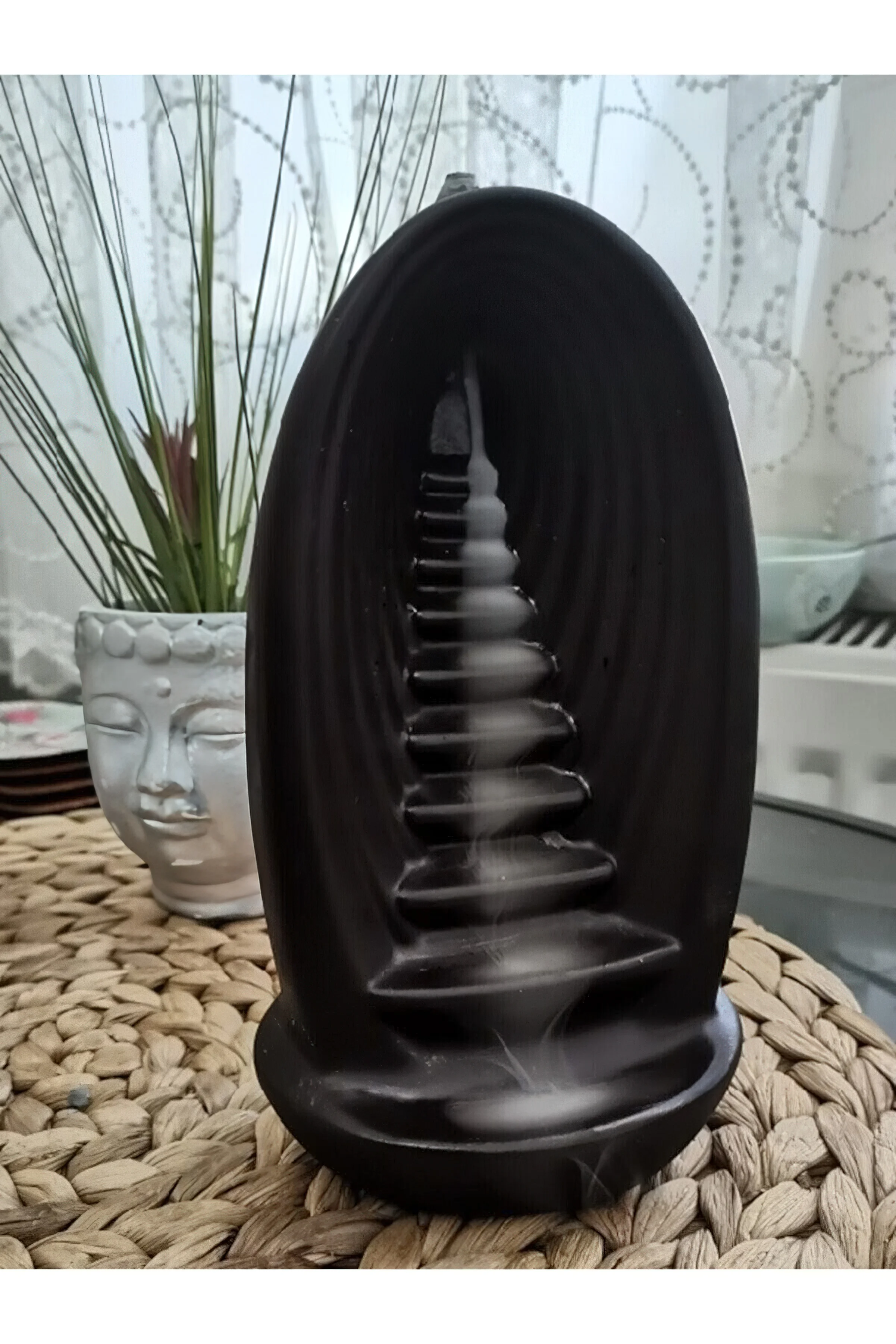 PINNY Keramik Antik Zen Pembakar Dupa Arus Balik Dupa Dasar Dekorasi Rumah Aksesori Meditasi