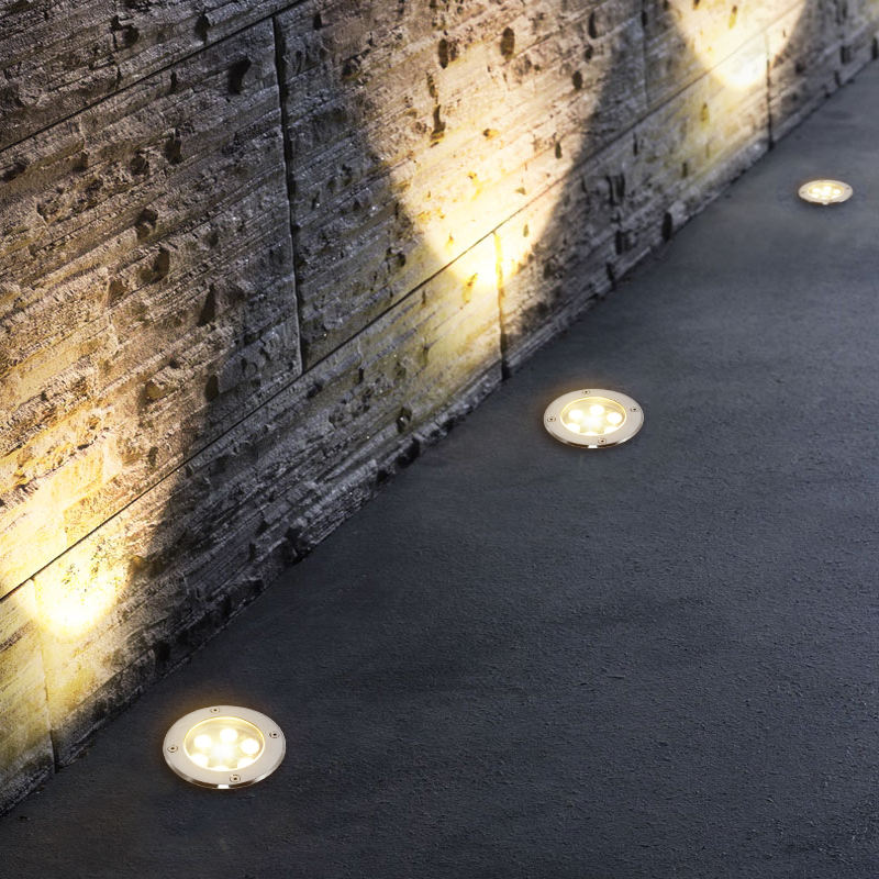 ไฟใต้ดินแอลอีดีอลูมิเนียมสแตนเลสแบบกลมใช้ในครัวเรือน12W 18W 24W 36W 48W