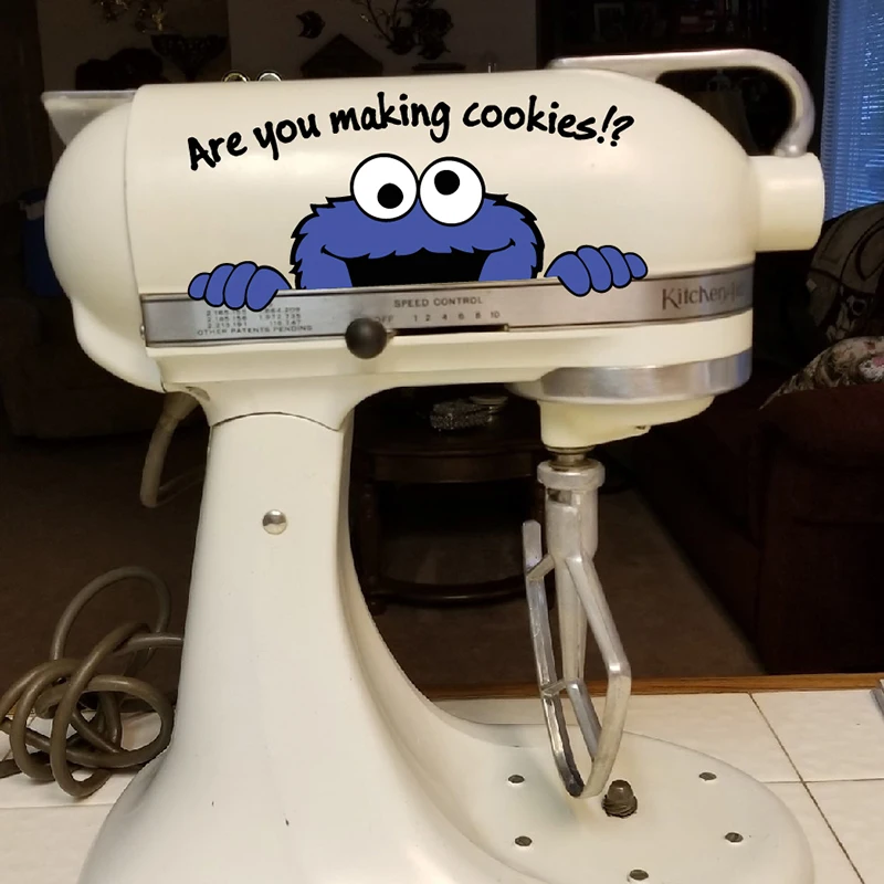 Cookie Monster Là Bạn Làm Bánh??? Vincy Miếng Dán Kính Cường Lực Cho Cho KitchenAid Phối Trang Trí Ngộ Nghĩnh Peekaboo Quái Vật Đề Can