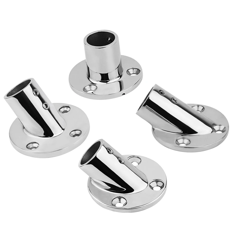 25mm 30 45 60 90 grados soporte de tubo de montaje accesorios de pasamanos de barco de acero inoxidable Base redonda de soporte