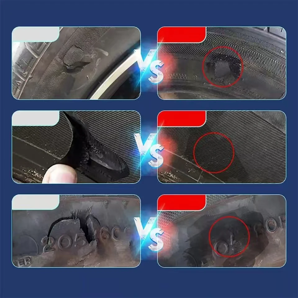 Pegamento de goma fuerte líquido instantáneo para reparación de neumáticos negro, pegamento adhesivo no corrosivo de goma resistente al desgaste, herramientas fuertes instantáneas para coche