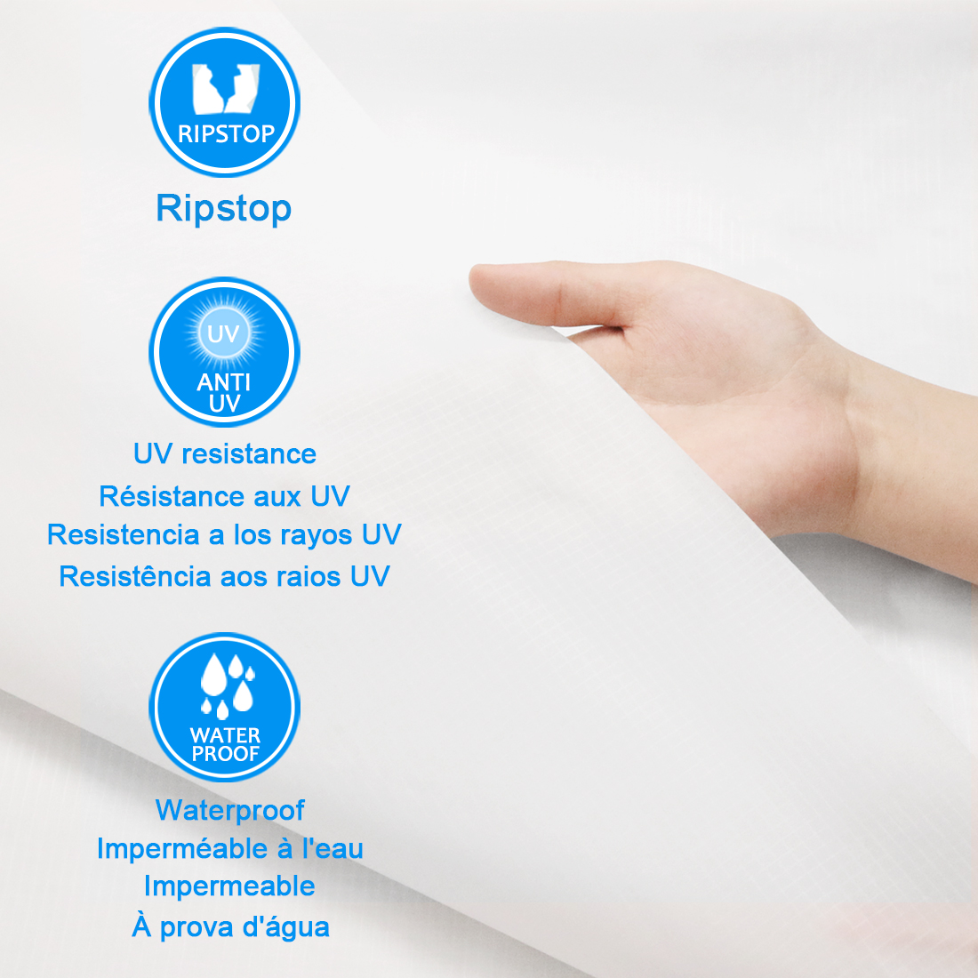 40d ripstop tecido de náilon plutônio revestido à prova dwaterproof água durável kite tecido para pára-quedas inflável bandeira lona capa tenda diy projetos