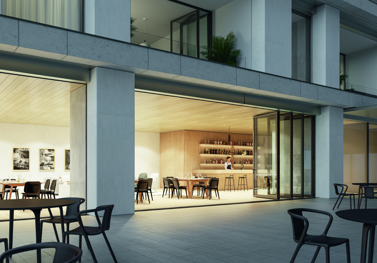 DN 이중 유리 슬라이딩 접이식 문짝 단열 문짝, 알루미늄 합금, 가정 인테리어 도어