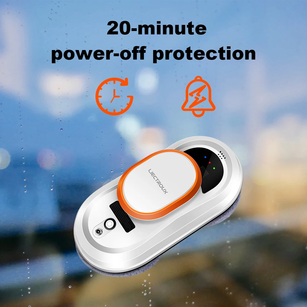 Liectroux HCR-09 Fensterreinigungsroboter,Staubsaugerroboter für Fenster,Fensterreinigungsroboter,elektrischer Glaswischer,Bodenwischroboter für Zuhause, AI Route, Fernbedienung, Anti-Dropping, starkes Sicherheitsseil