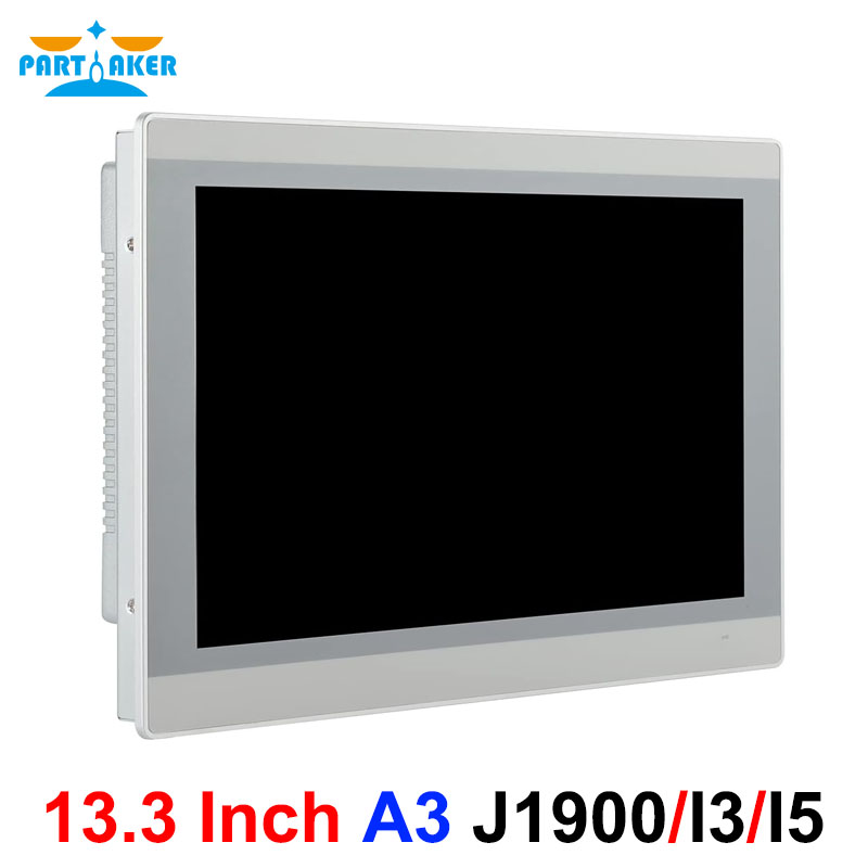 Partaker 13.3 pollici TFT LED pannello industriale PC J1900 I5 3317U 4200U I3 4000U VGA 4 x USB LAN 3 x COM Touch Screen resistivo