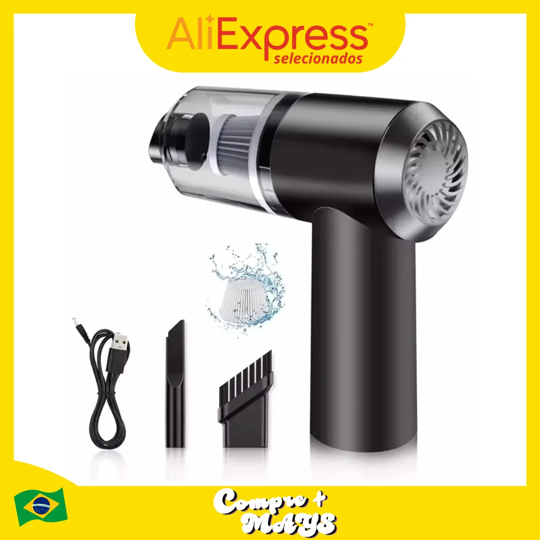 Mini Aspirador de Pó Portátil para Carros e Casa | USB Bateria Recarregável Compacto Limpeza Conveniente e Eficiente em Qualquer