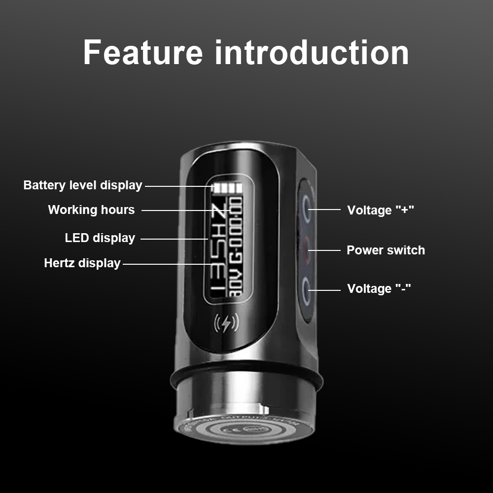 YILONG MAX タトゥーマシンカートリッジペン 2400mAh 大容量バッテリーコアレスモーターペンマシンタトゥーアーティスト用