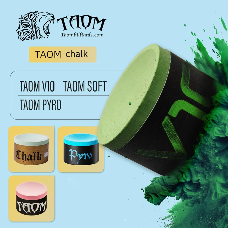 Tiza TAOM Original, suministros profesionales de billar, accesorios, polvo para taco de billar, polvo duradero silencioso V10 1 Uds.