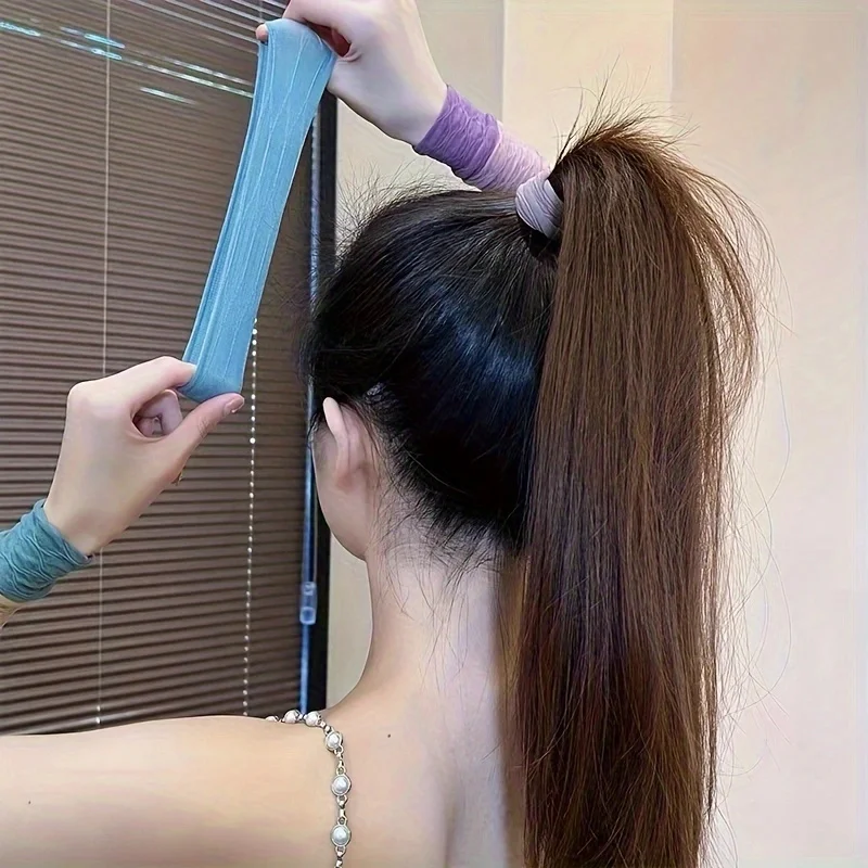 5/10/20 pçs/set novas mulheres meninas colorido náilon elástico faixas de cabelo rabo de cavalo segurar pequeno laço de cabelo elásticos scrunchie acesso ao cabelo