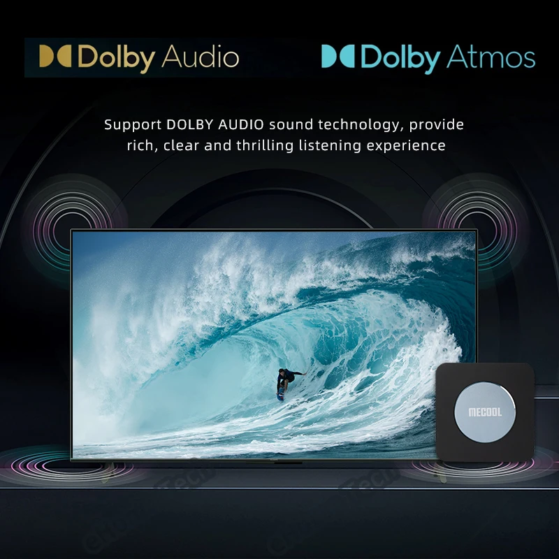 Mecool KM2 plus S905X4 Android 11 TV Box smart 4K für Netflix 2GB 16GB Dolby Atmos USB3.0 100M LAN Set-Top-Box TV-Receiver 2022
