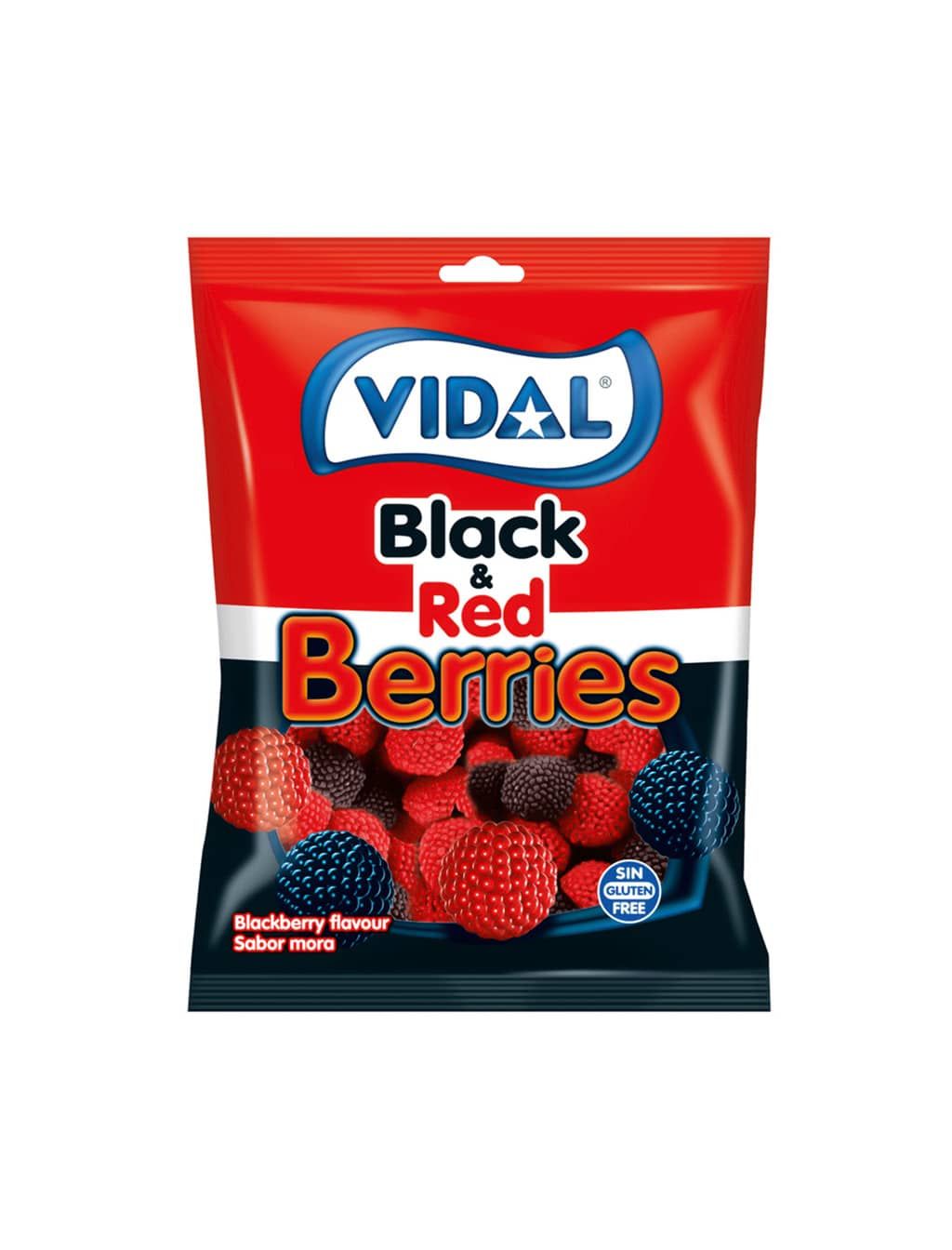 Vidal Fruits-Amoras silvestres, 14 Sacos de 90g, Sem Gordura