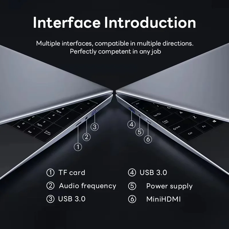 15.6 "Intel Core i7 8500Y Computer portatile PC 16GB DDR4 1TB SSD i7 Laptop Windows 11 Pro Office Fingerprint Unlock Notebook PC