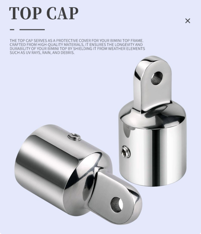 316 Stainless Steel Bimini Top Caps Slide Cap Tube Eye End Top Fitting Marine Hardware Inside Diameter 22mm Boating Accessories