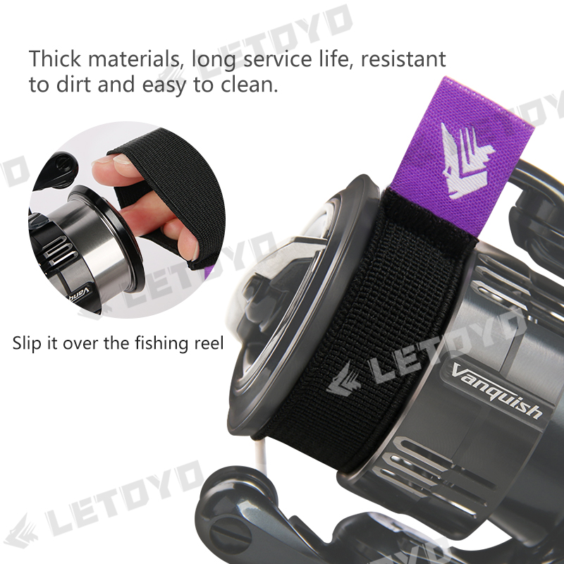 LETOYO 4 Uds carrete giratorio flexible cinturón con mango carrete de pesca duradero cubierta de carrete accesorios de pesca herramienta de pesca