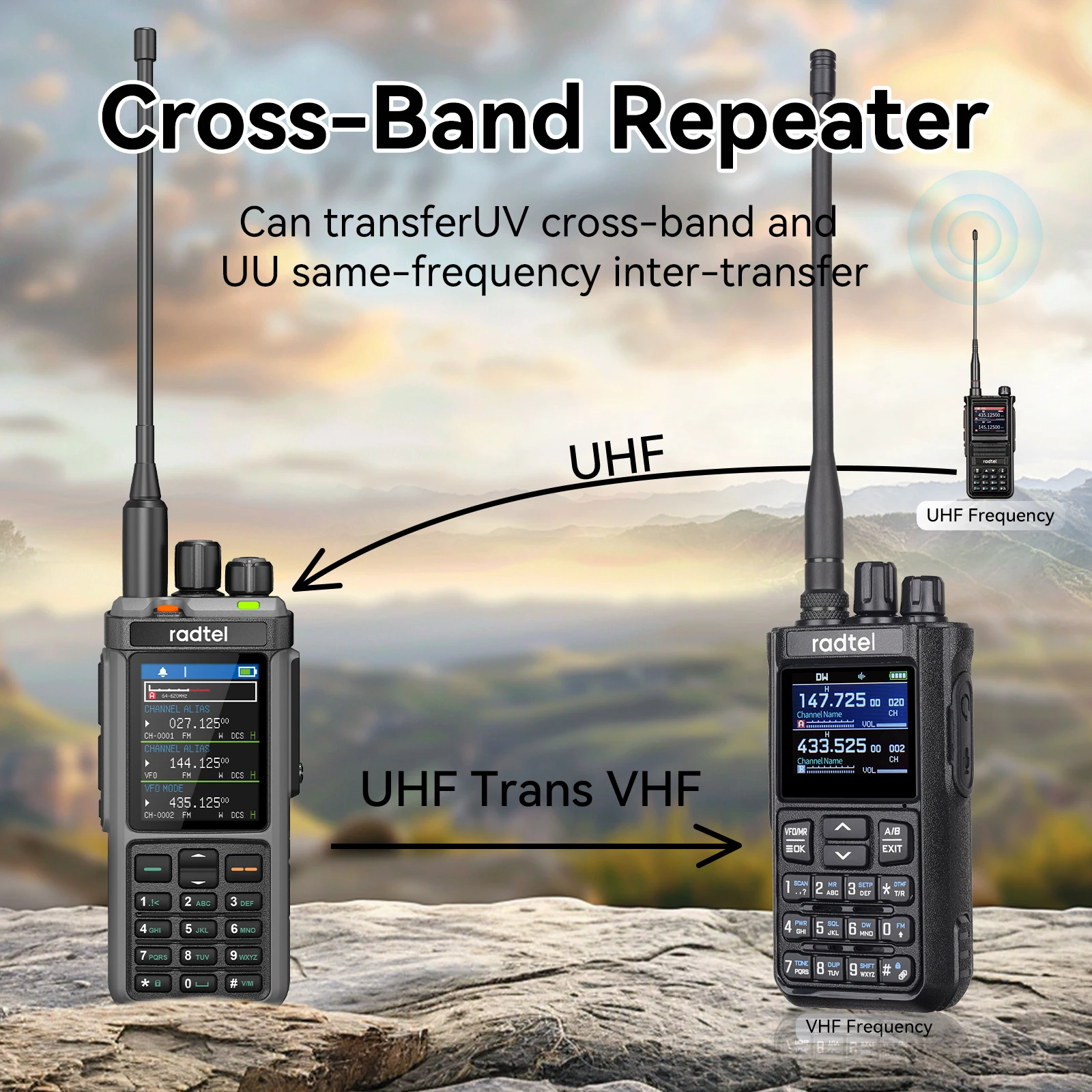 Radtel RT-880G + Cable de programación Ham Radio 10w 1024 CH con AM SSB CB rx, USB LSB CW CB LW MW SW 2000mAh 1024 canales tipo C
