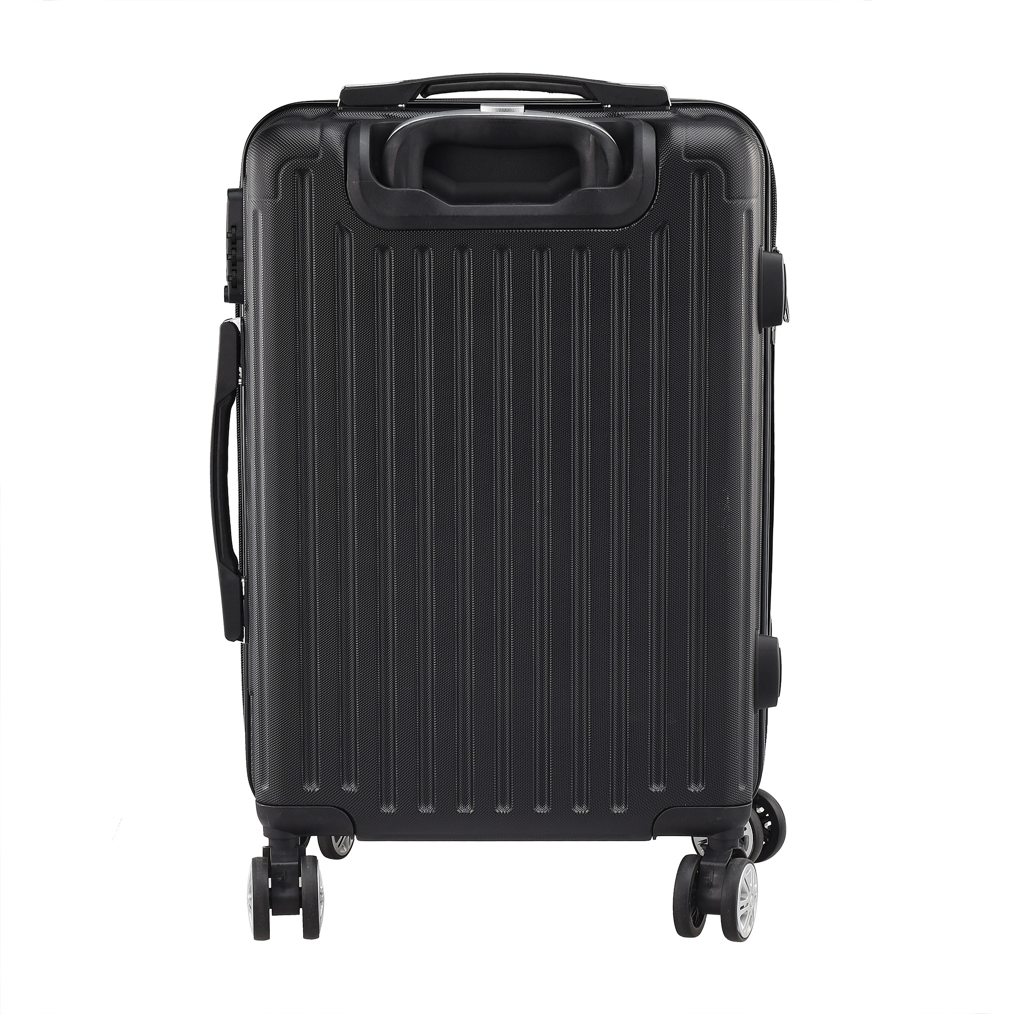 Anajqaqia 3-teilige Gepäcksets, Reisekoffer, Flightcase mit TSA-Schloss, Aluminium-Teleskopgriff, 4 Spinnerräder, Schwarz