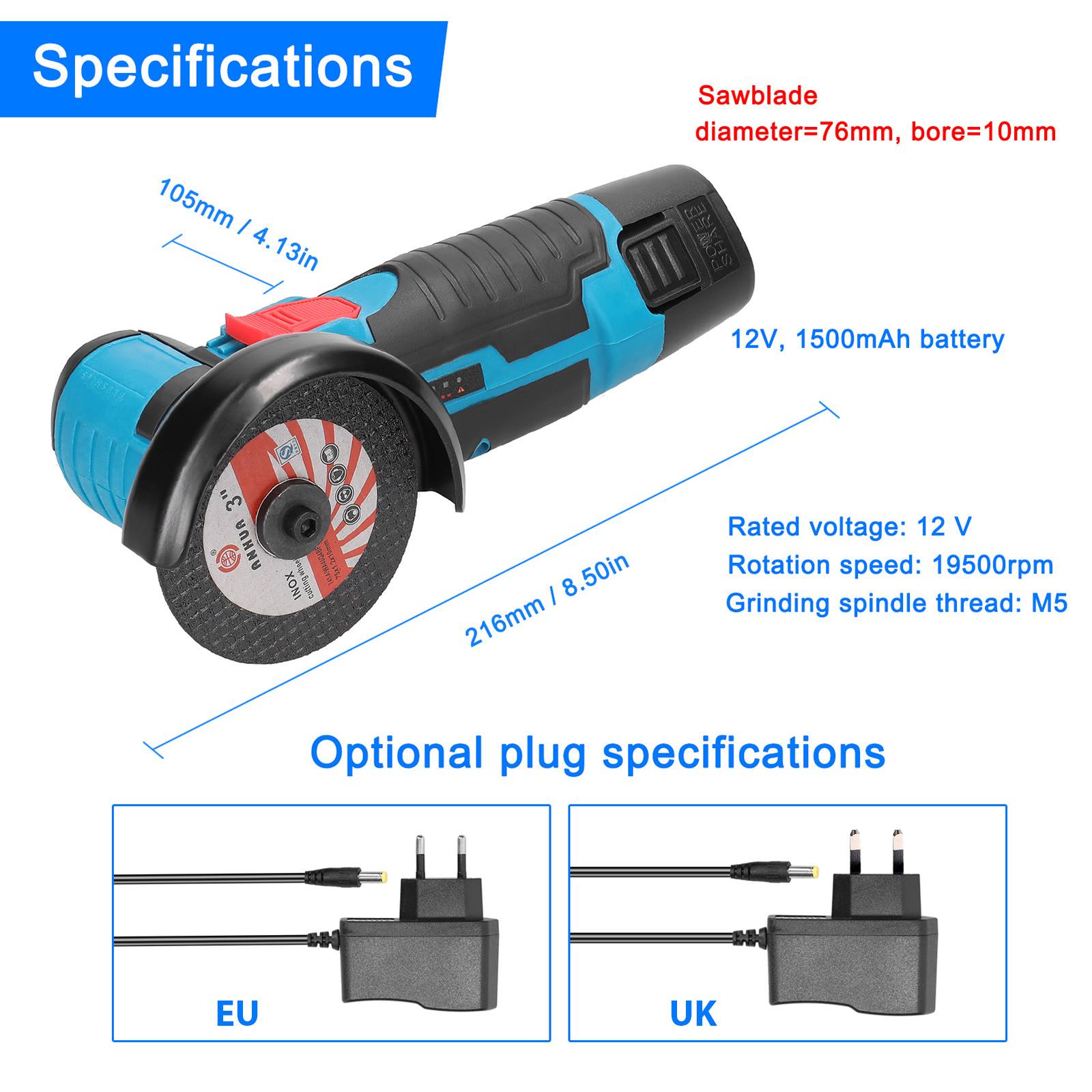 19500Rpm 12V Mini Haakse Slijper Slijpen Accu Lithium Batterij Oplaadbare Slijper U