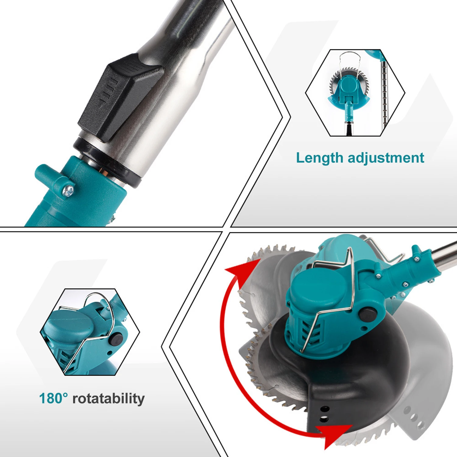 Cortacésped eléctrico inalámbrico con batería, cortadora de césped inalámbrica, taza, herramienta de jardín para malezas, batería Makita de 18V