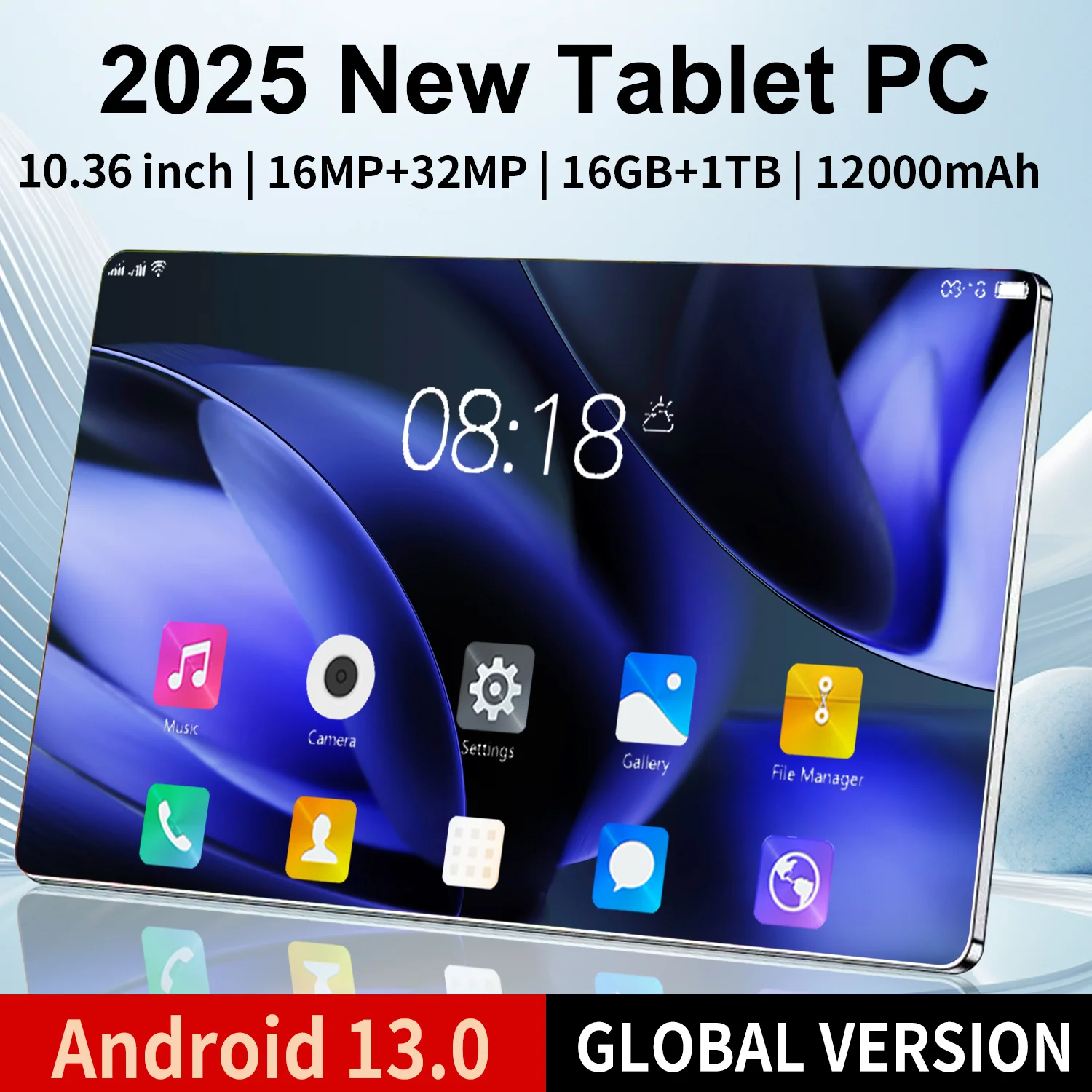 Global Version 2025 Tablet 16GB RAM 1TB ROM 10.36 Inch Display Android 13.0 10 Core Tablet PC Dual Wifi Dual SIM Card Support