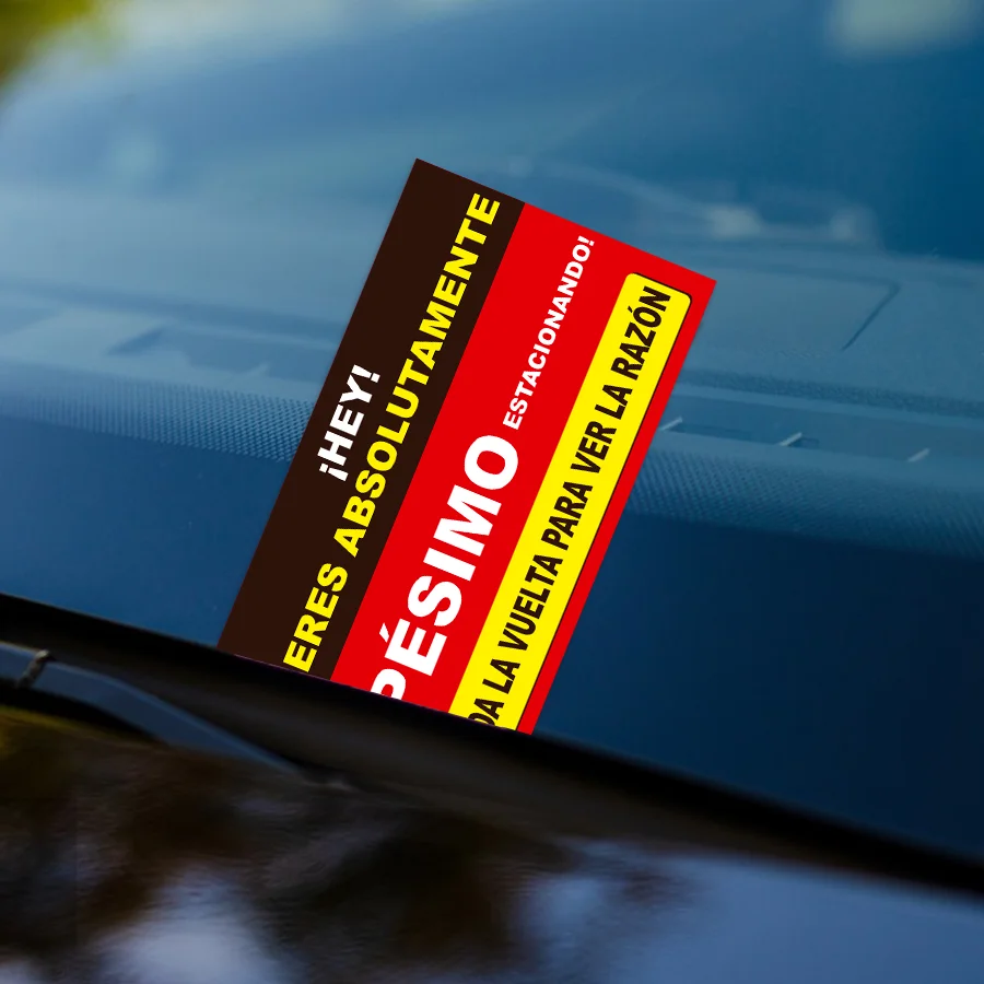 100 pcs Spanish Parking Violation Cards - Unauthorized Parking Reminder, No License Zone Alert, with Pre-Printed Message