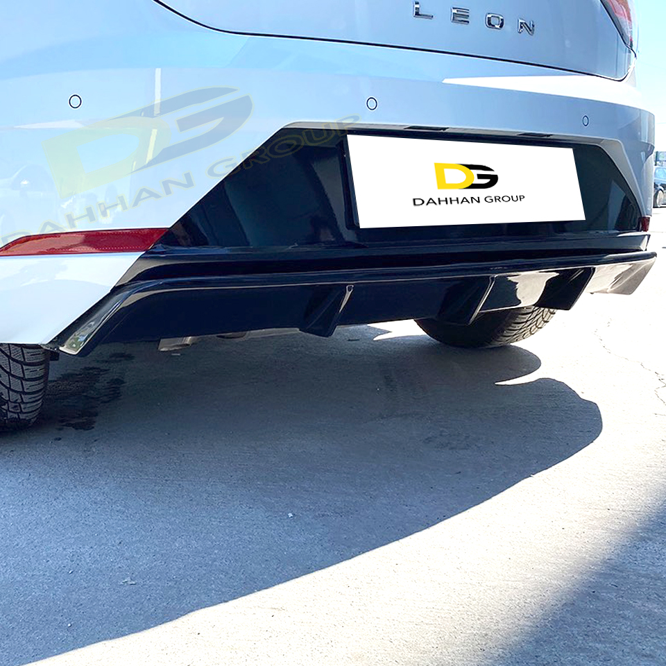 Seat Leon MK3.5 Facelift 2017 - 2020 Rear Bumper Diffuser Spoiler Wing Piano Gloss Black Plastic Leon FR Cupra Kit