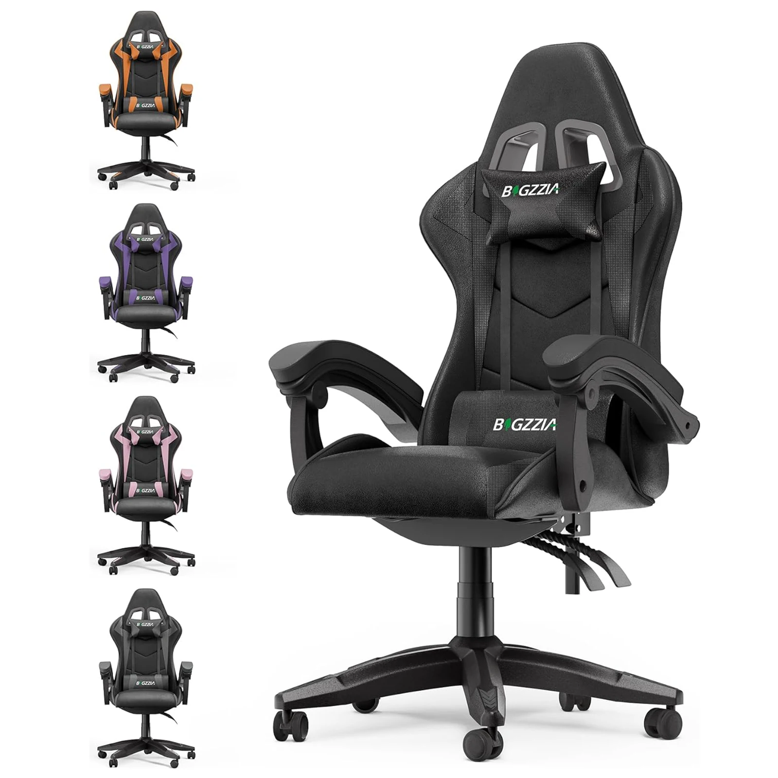 bigzzia Ergonomic Gaming Chair PC Chair Computer Chair Gaming Chair Breathable Office Chair with Cushion, Reclining Back Support