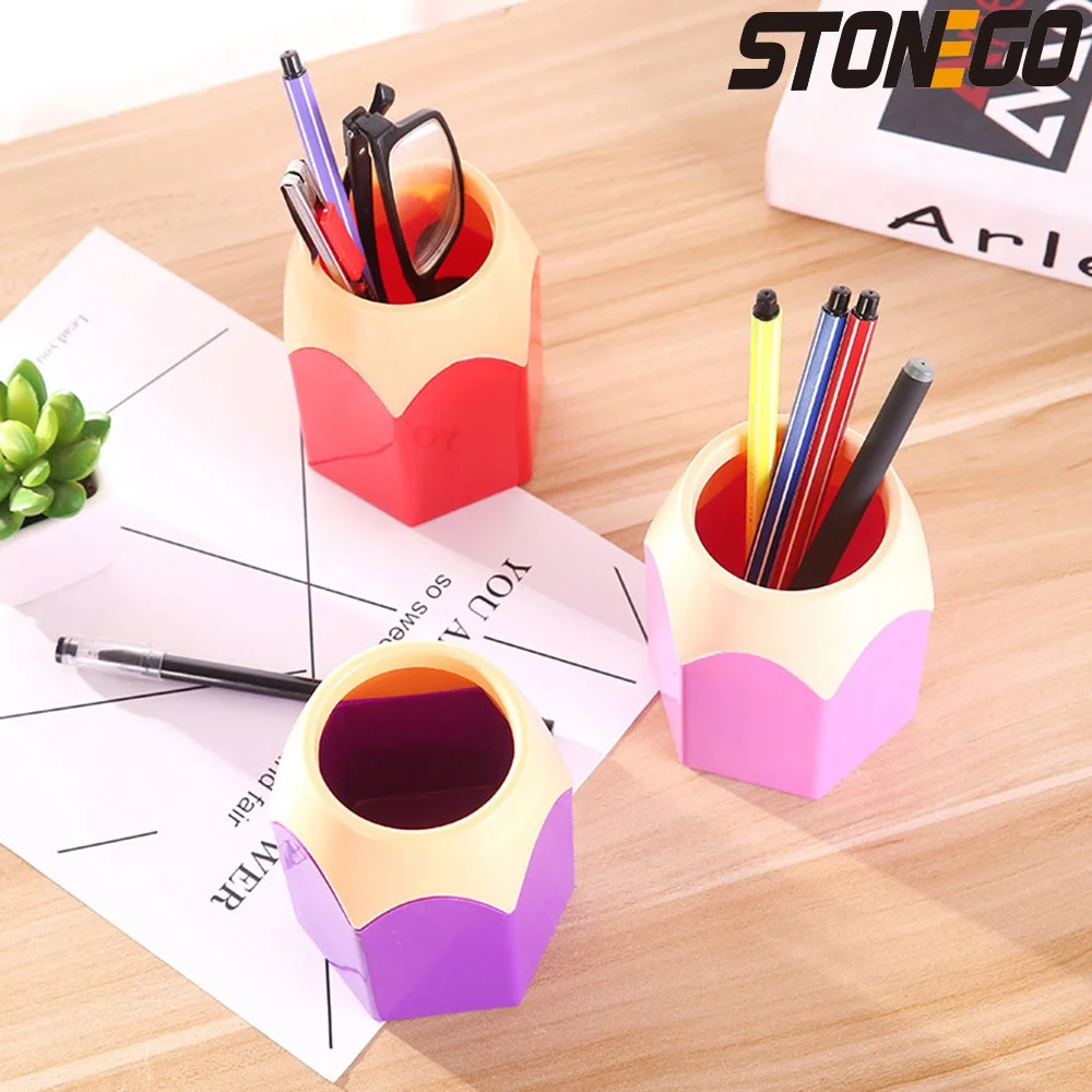 STONEGO Pennello per trucco Portapenne Vaso per matite Scatola portaoggetti per cancelleria (Accessori non inclusi)