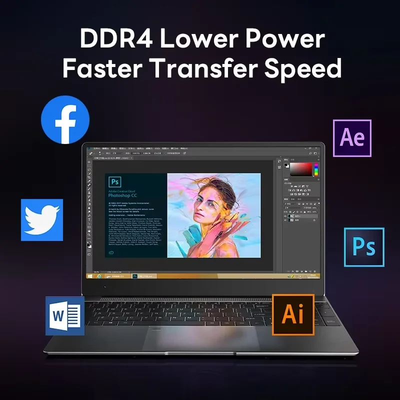 Laptop portatile da 14.1 "Intel Celeron N5095 16GB DDR4 512GB 1TB SSD Windows 11 Pro Notebook Pc Gamer Office Study Computer portatili