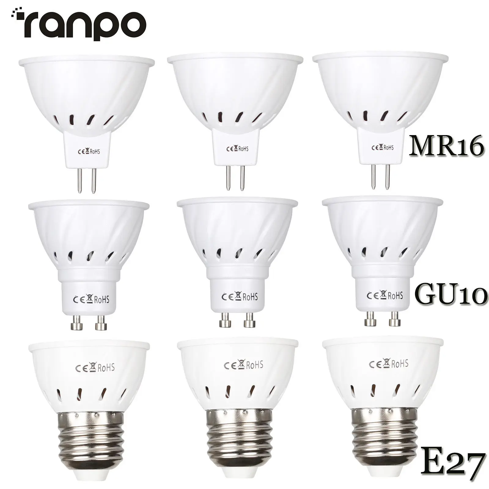 Bombilla LED para lámpara E27 GU10 MR16, ampolla, Bombilla Led Lampara Bombillas 2835 SMD 4W 6W 8W AC 110V 72Lámparas LED 220V DC 12V 24V
