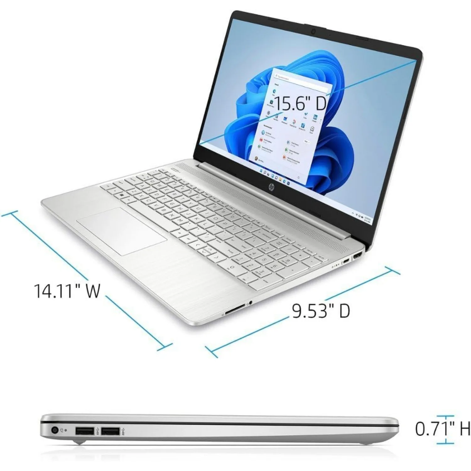 HP 15.6" Business Touchscreen Laptop,Intel Core i7-1255U,64GB RAM,2TB SSD,Windows 11 S,Silver