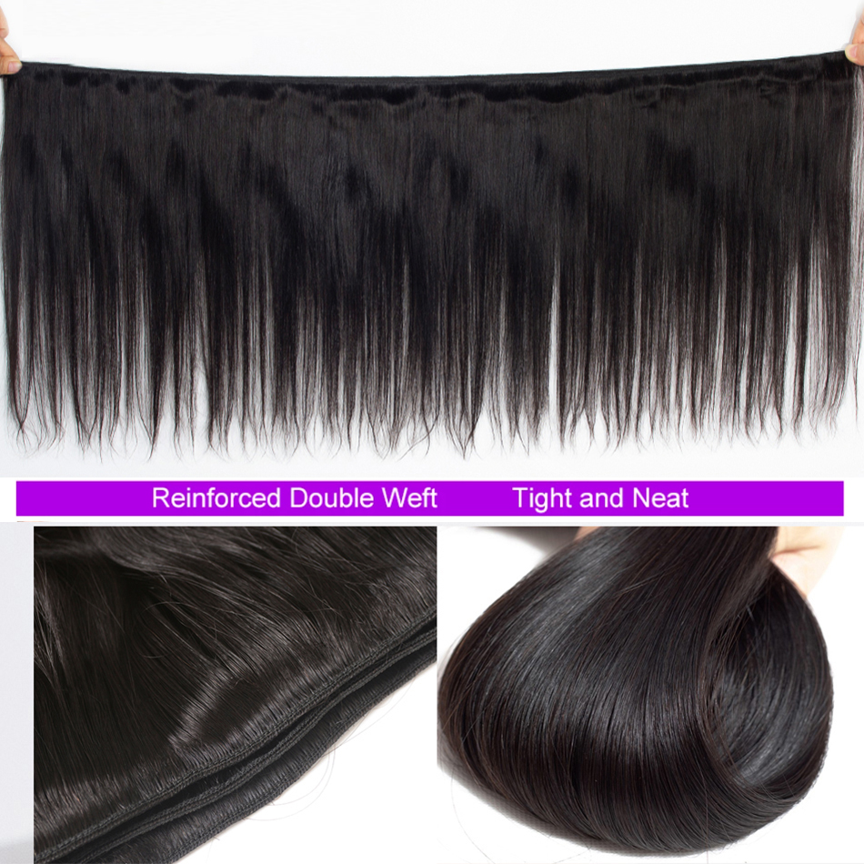 Pacotes retos do cabelo humano para mulheres negras, extensões do cabelo de Remy, Weave peruano do cabelo, 30 ", 12A