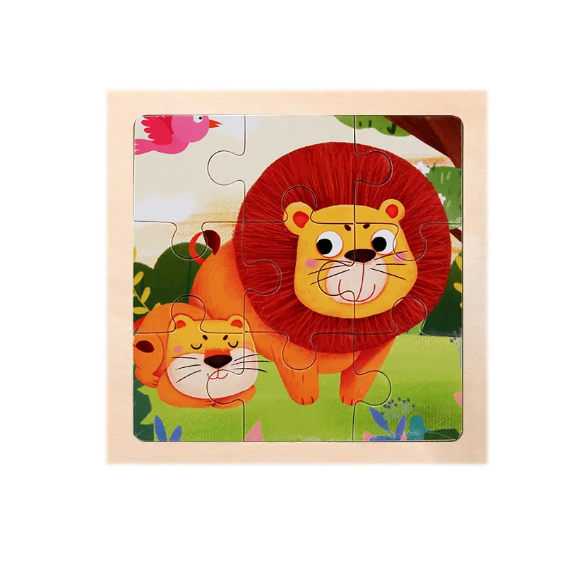 เด็กสัตว์ปริศนาไม้ Montessori เกมความรู้ความเข้าใจการ์ตูน Tangram การศึกษาการพัฒนาของเล่นเด็กของขวัญ 2 3 ปี