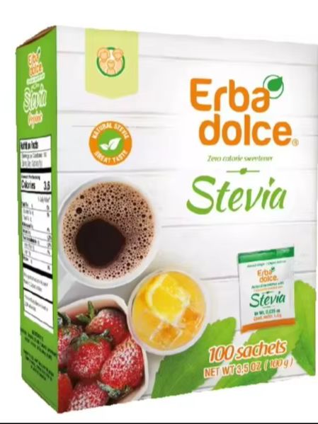 Erba Dolce Organic Stevia Box 100sachets (Case of 12)