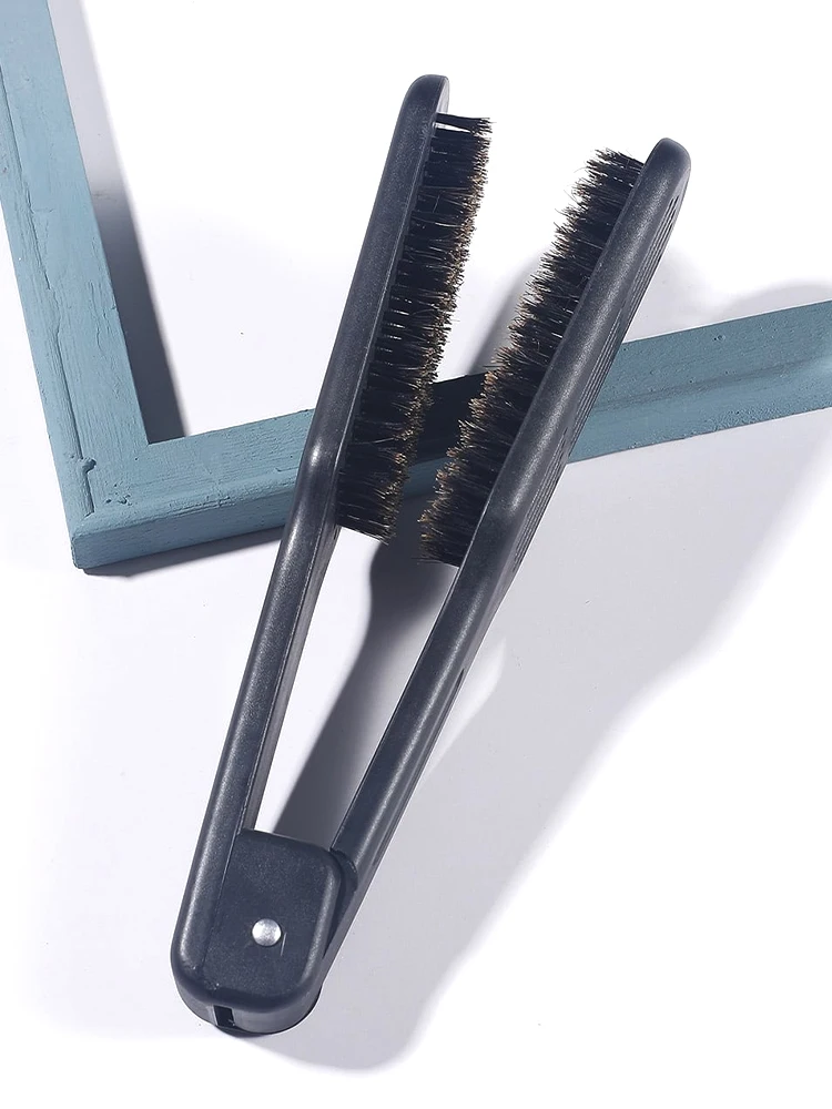 Pro Friseur Haarglätter Haarbürste Nylon Haarglättung Doppelbürsten V-Form Kamm Klemme Styling Werkzeuge DIY