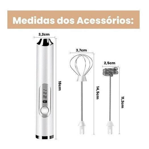Batedor Misturador Misturador Elétrico para Bebidas Leite Café Clara de Ovos 2 EM 1