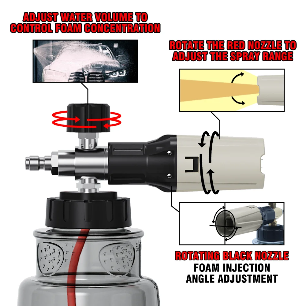 Car wash machine foam cannon soap generator accessories Karcher Nilfisk Parkside Lavor high pressure water gun snow foam spear