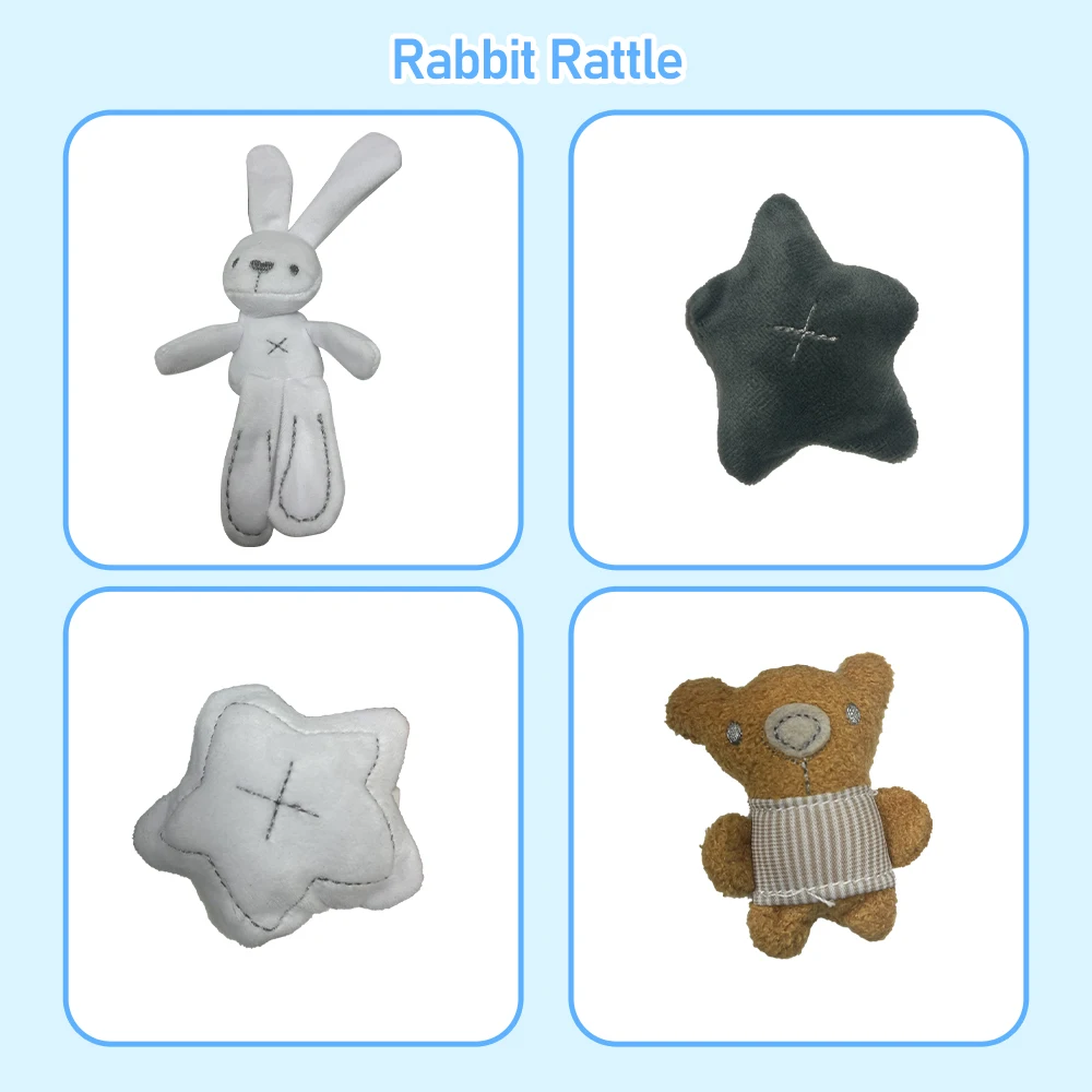 Nuovo culla da appendere, coniglio, sonaglio, sedile di sicurezza, peluche, multifunzionale, compagno di sonno per bambini, decorazione da appendere, regalo
