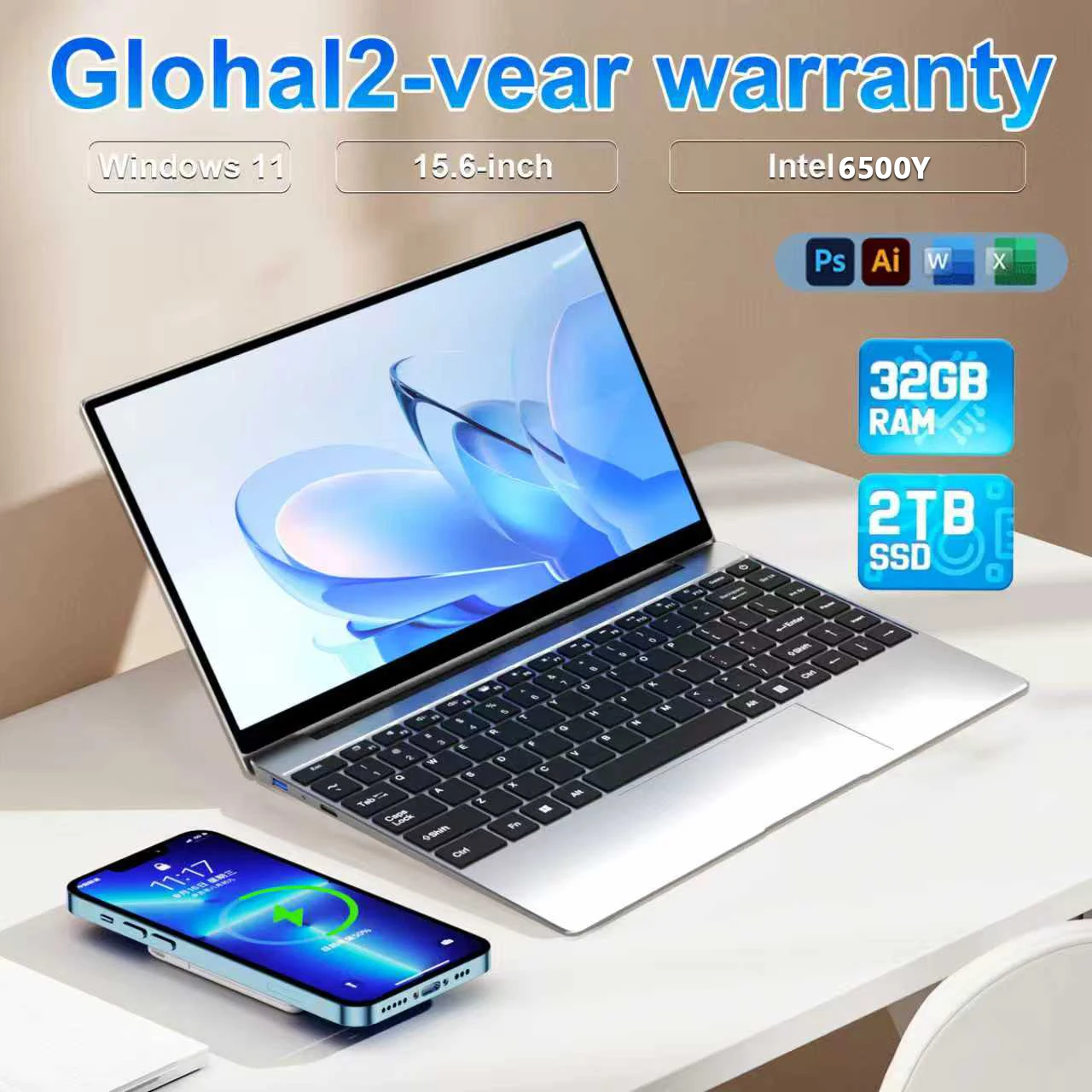 New Laptop Computer 15.6 Inch CPU Intel 6500Y 16GB RAM 1TB WiFi6 Lightweight Business Computer Notebook Windows 11 Gaming laptop
