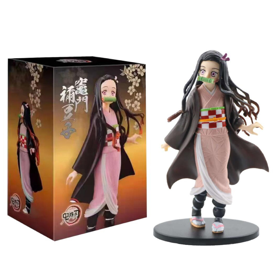 Anime Demone Slayer Kimetsu no Yaiba figura Kamado Tanjirou Action Figure Agatsuma Zenitsu Nezuko Guerriero PVC Modello Giocattoli
