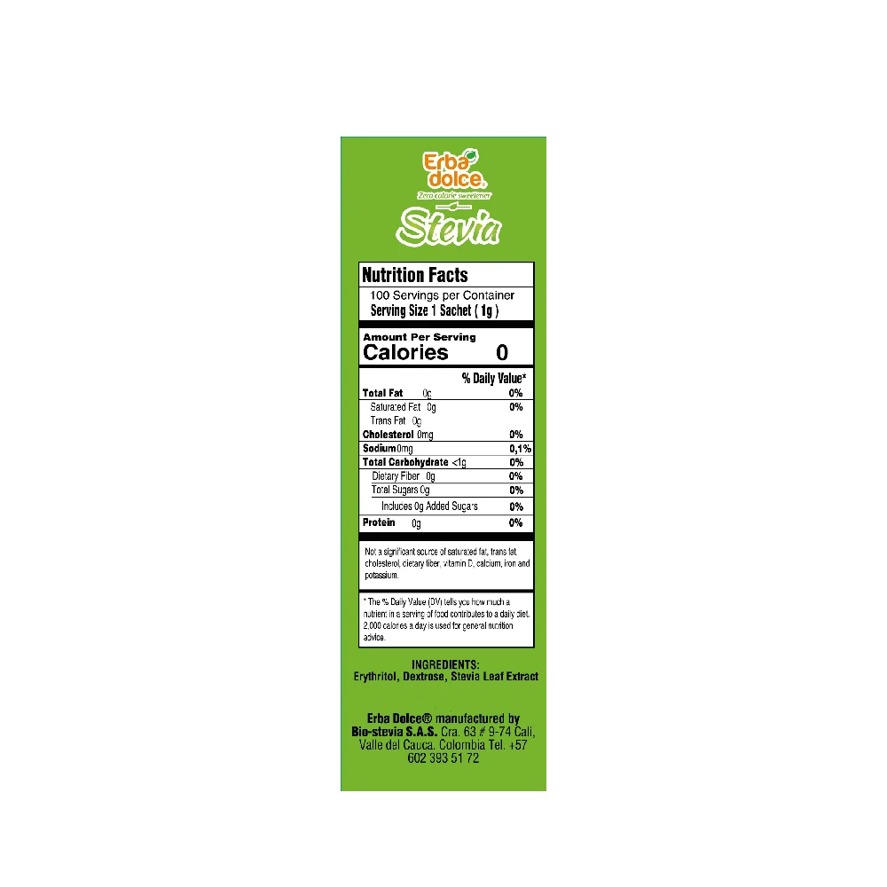 (4packs) Erba Dolce Organic Stevia Box 100sachets