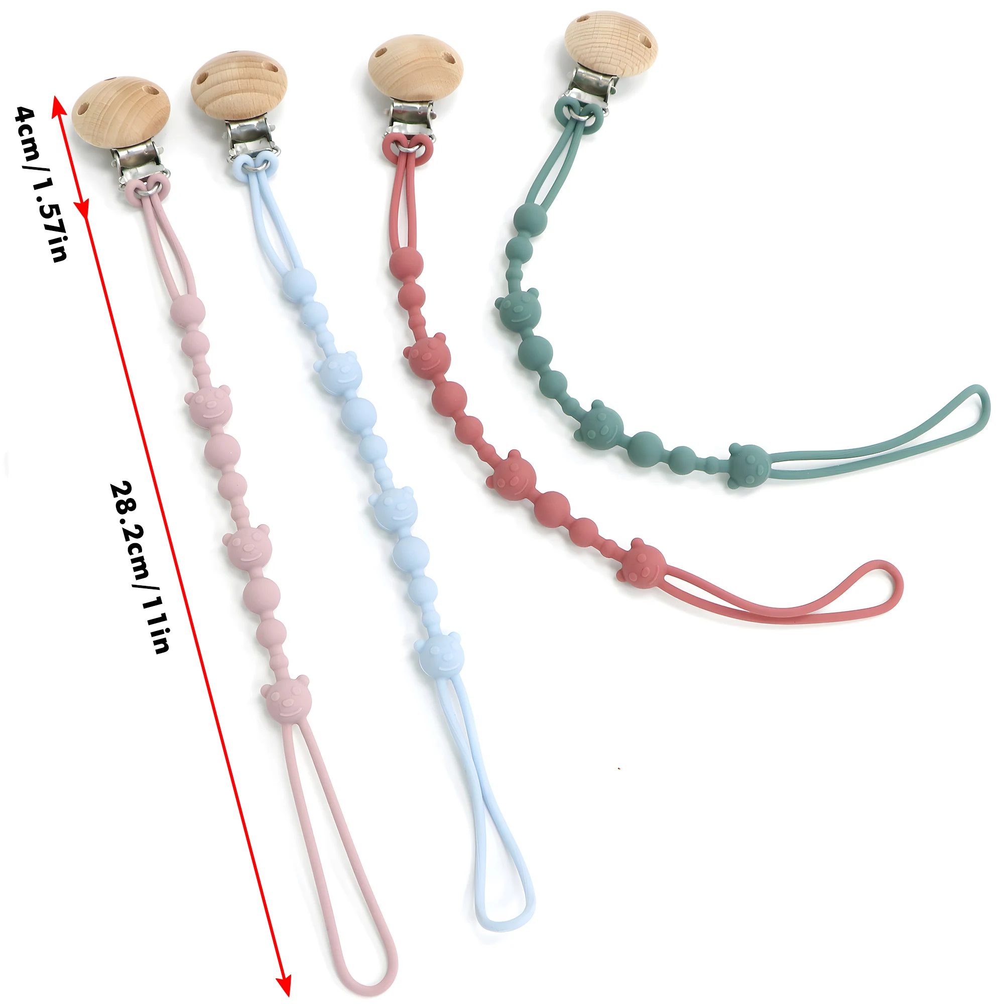 Soothing Pacifier Anti-CHAIN รถเข็นเด็กทารก Teether Anti-loss CHAIN เด็กซิลิโคน Pacifier คลิปของเล่นกัดกาว Lanyard