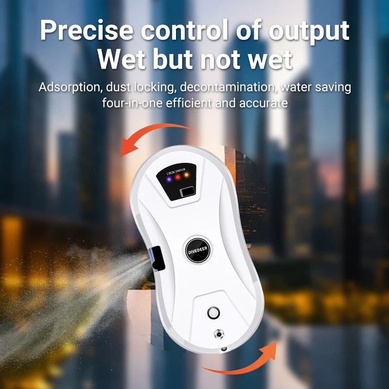 DIVEDEER Fensterreiniger Roboter Wasserspray Automatische Wasserspray-Funktion Anti-Fall-Magnetglas Home Smart Reinigungsmaschine