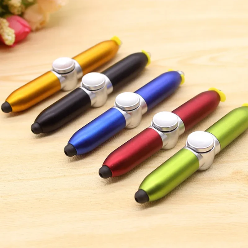 Multi-função giroscópio canetas brinquedo de descompressão giroscópio girador luz brinquedo caneta com alívio do estresse led adulto dedo ballpoi